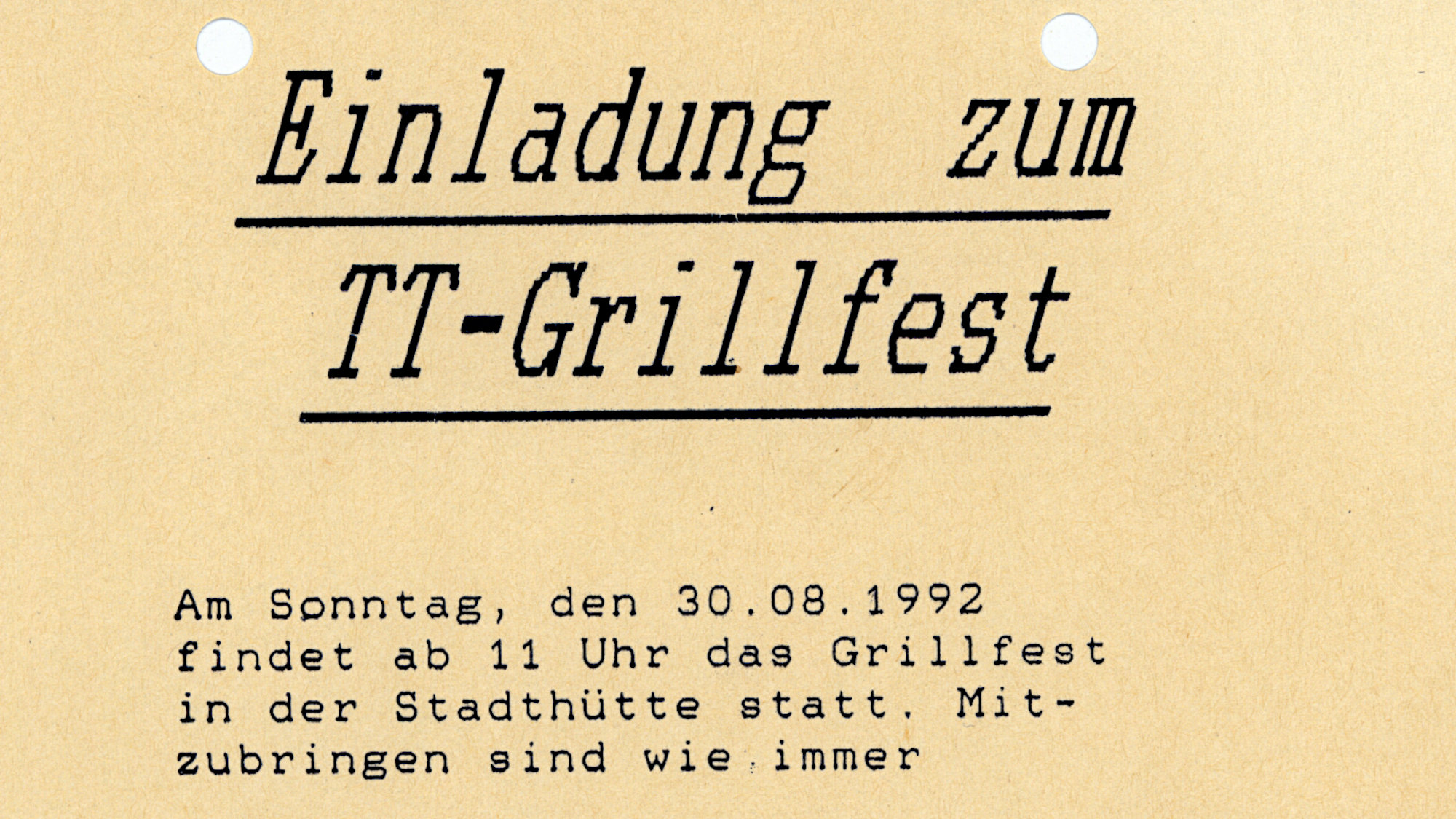 Einladung Grillfest